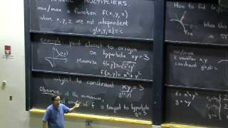 Lec 13 Lagrange multipliers  MIT 1802 Multivariable Calculus Fall 2007 [upl. by Yenffit]