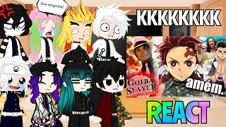 Hashiras react KIMETSU NO YAIBA E O QUARTEL HASHIRA 😂❤️ •TsukiUraya• 2 [upl. by Lanza]