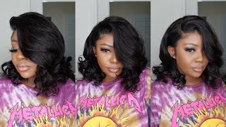 12quot Bob Cut  Feather Bangs For Beginners  Sunber Hair [upl. by Einatsed540]