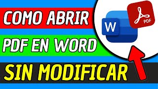 Como Abrir Un Pdf En Word Microsoft 365 Sin Que Se Modifique Facil [upl. by Arammahs]