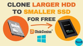 How to Clone HDD to SSD for free  Larger HDD to Smaller SSD  Windows 10  DiskGenius 2022 [upl. by Sivolc]