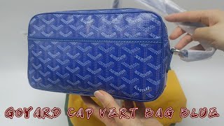 GOYARD CAP VERT CROSSBODY BAG BLUE UNBOXING AND REVEIEW [upl. by Ahsiakal365]