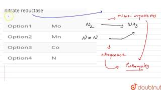 Component of nitrogenase and nitrate reduction is [upl. by Aredna]