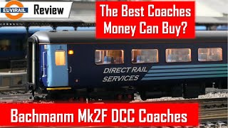 Review Bachmann Mk2F DCC Lighted Coaches in the DRS Livery plus the broader range [upl. by Mackenie]