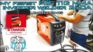 Unboxing My New STAMOS 250A MIG MAG MMA Inverter Welder From GERMANY [upl. by Ahsinroc]