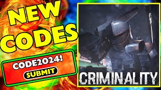 CODES Criminality CODES 2024 Roblox Codes for Criminality [upl. by Acila]