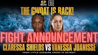 Claressa Shields Announces Next Fight is at Light Heavyweight [upl. by Asilad74]