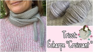 Cours de tricot  🧶 écharpe facile à réaliser « Croissant »💥💥💥 [upl. by Aikmat196]