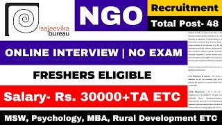 NGO JOBS  NGO VACANCY 2023  SALARY 30000  FRESHERS ELIGIBLE  NGO JOB CIRCULAR 2023  NGO JOBS [upl. by Blinni]