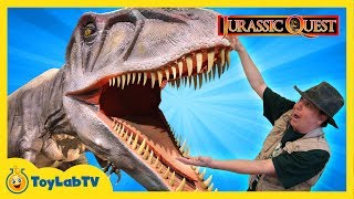 Jurassic Quest for Dinosaurs Giant Life Size TRex at Dinosaur Event with Kids Activities amp Toys [upl. by Ennayram]