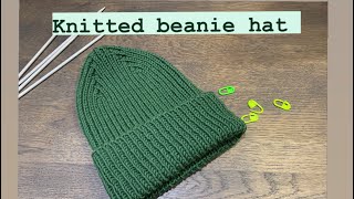 Knit in one day How to knit a beanie hat Doublesided beanie hat Hat with a beautiful top Beanie [upl. by Atiekal]