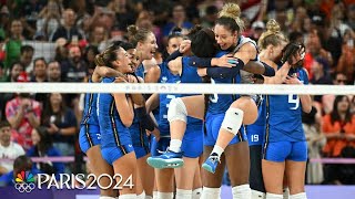 Italy leaves NO DOUBT in winning firstever gold in womens volleyball over USA  Paris Olympics [upl. by Nylhtac]