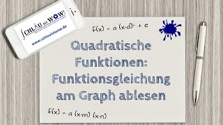 Quadratische Funktionen Funktionsgleichung am Graph ablesen [upl. by Dazhahs]