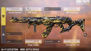 GUNSMITH OVERPOWER AK47 WRATH BLACK amp GOLD  CODM BATTLE ROYALE [upl. by Suiravad]