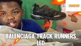 BALENCIAGA TRACK RUNNERS LED REVIEW wPICKPOPRU [upl. by Ytsirhk]