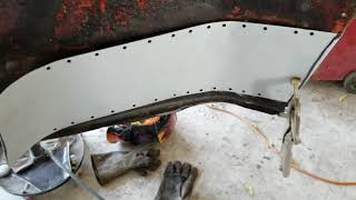 60 ragtop VW Bug wheelhouse repair section how to install one [upl. by Eimam240]