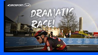 DRAMATIC RACE 🔥  CycloCross X2O Badkamers Trofee Kortrijk Mens Highlights  Eurosport [upl. by Ecilahs718]