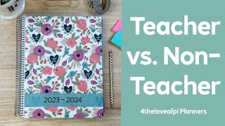 4theloveofpi Planners Teacher vs NonTeacher planner 20232024 [upl. by Soalokin962]