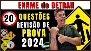 EXAME DO DETRAN 2024  PROVA DE LEGISLAÇÃO DE TRÂNSITO 2024  SIMULADO DO DETRAN QUESTÕES 2024 [upl. by Ordnajela]