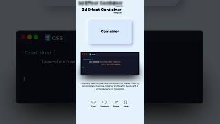 🖼️✨ Create a Stunning 3D Effect Container with CSS 🎨💫 shorts shortsvideo cssanimation htmlcss [upl. by Eilasor]