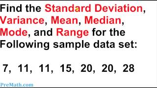 How to Find the Standard Deviation Variance Mean Mode and Range for any Data Set [upl. by Duma894]