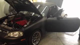 Turbo LS1 Miata Dyno pull COMP OIL LESS TURBO [upl. by Assyli]