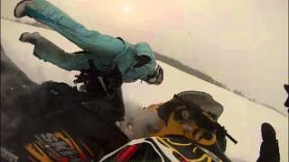 insane snowmobile crash on GoPro [upl. by Hollah810]