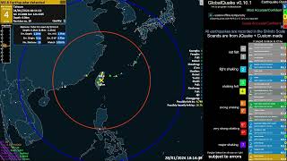 M49 Taiwan Earthquake caught on GlobalQuake  foreshock  aftershocks [upl. by Muhan]