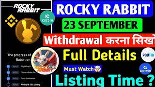 How To Withdrawal Rocky Rabbit Today 💰  Rocky Rabbit Airdrop 23 September Update  Rocky Rabbit [upl. by Sadnalor308]