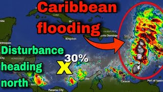 Caribbean flooding likely today as system lingers [upl. by Spoor]