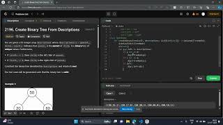 2196 Create Binary Tree From Descriptions Leetcode Python Solution [upl. by Golliner]