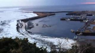 Raw Video Tsunami Hit Port in Japan [upl. by Mina]