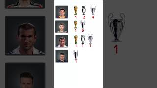 Xavi Toni Kroos Zinédine Zidane David Beckham Trophy Comparison [upl. by Camilia402]