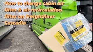 How to replace air recirculation filter onFreightliner Cascadia 201824  Air cabin filter replace [upl. by Annairam]