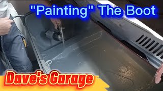 Ford Escort MK1 Restoration Painting the Boot Applying quotGravitexquot [upl. by Flannery]