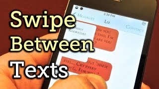 Jump Between Text Conversations in Messages with a Simple Swipe  iPhone HowTo [upl. by Neibaf]