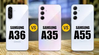 Samsung Galaxy A36 Vs Samsung Galaxy A35 Vs Samsung Galaxy A55 [upl. by Iuq300]