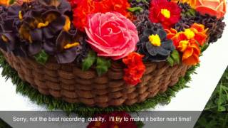 Buttercream Flowers Basket Cake [upl. by Esilenna105]