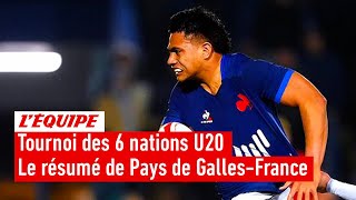 Tournoi des 6 Nations U20  La France écrase le Pays de Galles 1245 [upl. by Annatsirhc758]