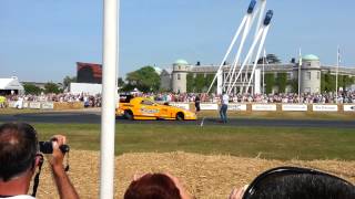 Goodwood Festival Of Speed 2013 Top Fuel Dragster Burnout [upl. by Annaiuq245]