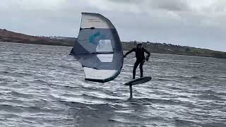 Wing foiling at stithians lake 2 [upl. by Nosnhoj]