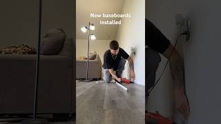 Baseboard replacement apartment maintenance technician timelapse baseboard repair fypシ゚viral [upl. by Annayram]