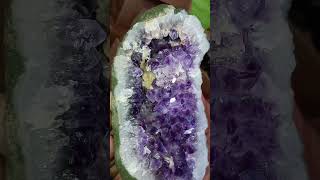 Amathyst geode on calcite Good collety pic helps in releasing negativemotionsindiacrystalhealin [upl. by Alyahc]