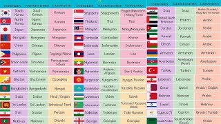 List of Asian Countries with Asian Languages Asian Flags and Nationalities [upl. by Odelinda]