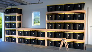 DIY Garage Shelves for 27Gallon Totes – Easy Build with 2x4s BeginnerFriendly [upl. by Autry]