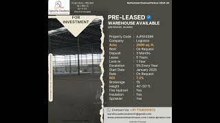 2500SQFT PRELEASED WAREHOUSE PROPERTY AVAILABLE FOR INVESTMENT IN BHIWANDI FOR MEDICAL PRACTITIONER [upl. by Lairea634]