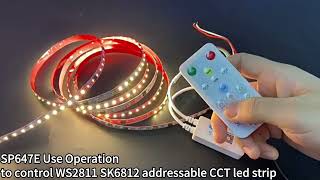 SP647E How to Control Addressable CCT LED Strip Lights  superlightingled [upl. by Meehyr]