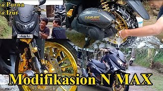 Modifikasion NMAX Simple Black Doff Gold Accessories Bali Yamaha [upl. by Spatz]