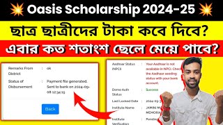 Oasis Scholarship 202425 Section টাকা কবে পাবো কারা কারা টাকা পাবে ও কত করে টাকা পাবো [upl. by Enitnatsnoc]