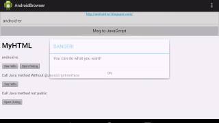 Calling between Android Java methods and WebView JavaScript with JavascriptInterface [upl. by Akiehsal]